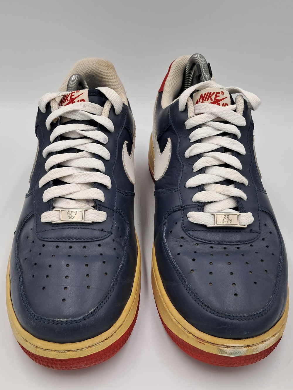 Nike Men’s Air Force 1 Leather Sneakers Possible Size 8 - Navy / White / Red